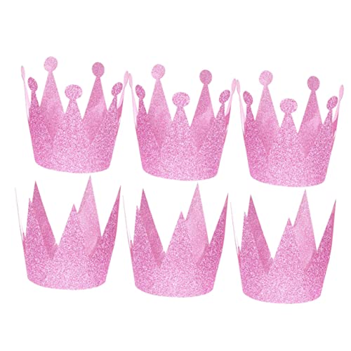 MUSISALY 6st Kronenhut Jungen Stirnbänder Alles Zum Geburtstag Hüte Glitzerkrone Kopfschmuck Prinzessinnenhüte Pinke Partyhüte Mit Glitzer Kindergeburtstag Kopfschmuck Rosa Papier von MUSISALY