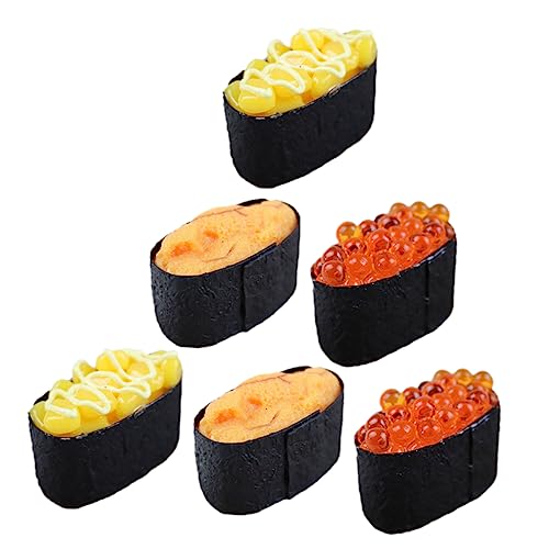 MUSISALY 6st Sushi-Simulation Künstliches Sushi-Spielzeug Japanisches Essen Simuliertes Sushi-Modell Realistisches Onigiri-Modell Künstliches Fleisch Lebensechtes Nigiri-Sushi PVC von MUSISALY