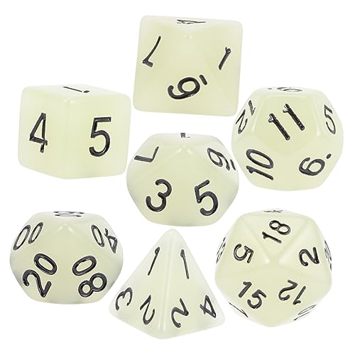 MUSISALY 7 STK Leuchtende Würfel RPG-Spiel Würfel Leuchtendes Spielzeug Tisch Brettspiel Polyedrische Würfel Polyederwürfel Polyedrische Massenwürfel Würfel Für Rollenspiele Plastik Green von MUSISALY