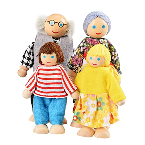 MUSISALY 7 Teiliges Holzpuppen Spielset Puppenfamilie Mit Kinderfiguren Für Mini Häuser Ideales Spielzeug Und Für Kinder Fördert Kreatives Spielen Und Soziale Fähigkeiten von MUSISALY