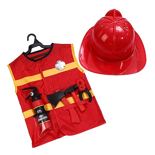 MUSISALY 7-teiliges Set Feuerwehrkostüme Für Kinder Kleider Cosplay-kostüm Für Kinder Cosplay-Anzug Für Kinder Performance-Kleidung Für Kinder Kinderkleidung Oxford-Stoff von MUSISALY