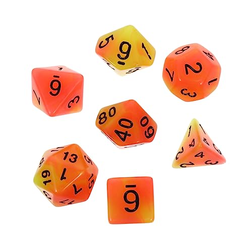 MUSISALY 7St Leuchtende facetten reiche Würfel Gaming-Würfel-Requisiten Brettspiel Würfel Tischspielwürfel twocolors Two Colors dice Set lustige Würfel unregelmäßige Spielwürfel Harz Green von MUSISALY