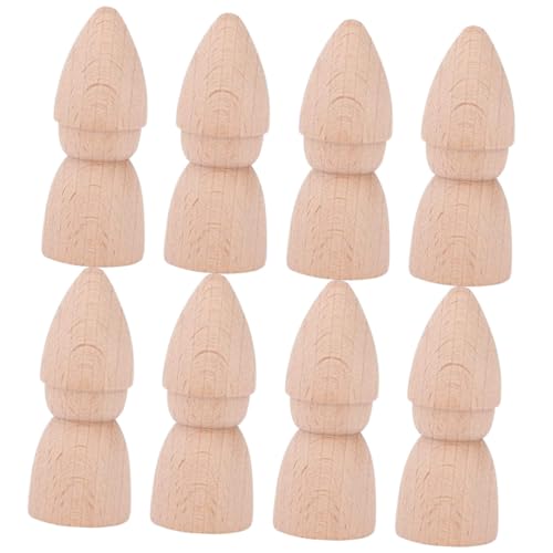 MUSISALY 8St Holz Puppe Leere Stiftpuppe Kinder dekor Streichpuppe bemalen selbst bemalte Holzpuppen Osterpflock scheibengardinen DIY unfertige Puppen aus Holz holzhandwerk selber Machen von MUSISALY