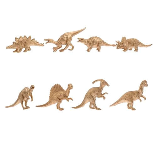 MUSISALY 8St goldenes Dinosauriermodell Mini-Dinosaurier-Modelle Simulations-Dinosaurier-Spielzeug büro Dekoration Office Decoration tortendeko Einschulung Requisiten lehren Haushaltskunst von MUSISALY