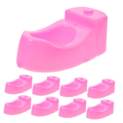 MUSISALY 8st Puppentoilette Spielzeug Mini-basteldekore Lätzchen Für Babypuppen Puppenhausmöbel Zarte Mini-toilettendekore Puppenhauszubehör Märchenhaus Möbel Mini-hausmöbel Plastik Rosa von MUSISALY