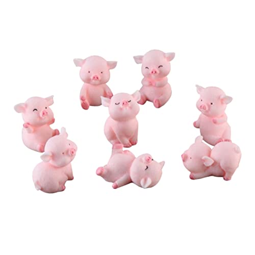 MUSISALY 8st Saftige Bonsai-verzierung Desktop-tierfigur Dekorative Schweinefiguren Miniatur-puppenhauszubehör Miniaturdekoration Simulation Schweinestatuen Schöne Schweinestatuen Harz von MUSISALY