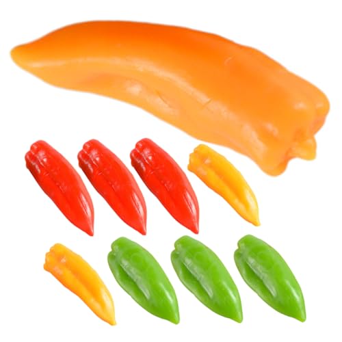 MUSISALY 9St Künstlicher Pfeffer künstliches Gemüsedekor realistischer Pfeffer Spielzeug für die Küche küchendekoration Kitchen Decoration simuliertes Chili realistische Paprika PVC von MUSISALY