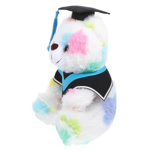 MUSISALY Abschlussbärenpuppe Mini-abschlussbär Abschlussgeschenk Für Kinder Weiche Stoffbären Abschlussstofftier 2024 Kuscheltiere Grad-mütze-stofftier Schönes Kuscheltier Plüsch Blue von MUSISALY