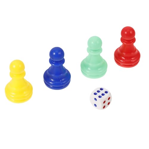 MUSISALY Brettspiel-Schachspiel Spielmarken Farbwürfel magnetisches Reiseschach Mini-Brettspiele Bauern Schachfigur Figur leeres Brettspiel Partyspiele Jetons Bauern im Spiel Plastik von MUSISALY