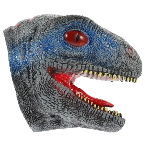 MUSISALY Dinosaurier-Handpuppe Tierkopf Spielzeug Dinosaurierkopfpuppe Puppen Handpuppe mit Dinosaurierkopf Handpuppe Dinosauriermodell beißendes Fingerspiel Handpuppe Spielzeug Black von MUSISALY