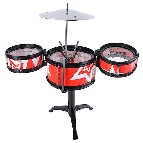 MUSISALY Drum Kit Toy Fake Lustige Kinder Frühpädagogik Musikinstrument Spielzeug Für Girl Boy (rot) von MUSISALY