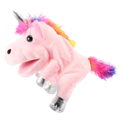 MUSISALY Einhorn Handpuppe Dekorative Einhornpuppe Pädagogisches Handspielzeug Kreative Handpuppe Pädagogische Handpuppe Kreatives Handspielzeug Dekoratives Handspielzeug Pp Baumwolle Rosa von MUSISALY