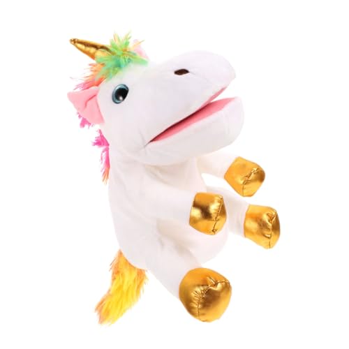 MUSISALY Einhorn Handpuppe Kinderspielzeug Lebensechte Handpuppe Kinder Handpuppe Geschichtenerzählen Einhorn Spielzeug Dekorative Einhorn Puppe Kinder Handspielzeug Weiße Pp von MUSISALY