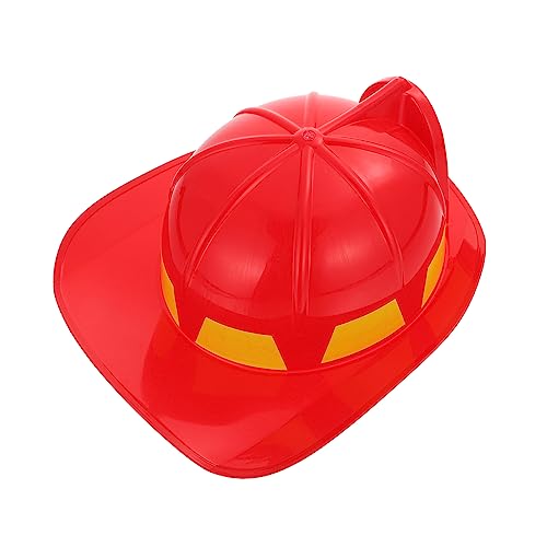 MUSISALY Feuerhut Feuerwehrmann-Rollenspiel Feuerwehrmann Partyhelm Bauhut kinder feuerwehrhelm kinder-feuerwehrhelm Kinderkommode feuerwehrhut dekor kreativer Partyhut Plastik rot von MUSISALY