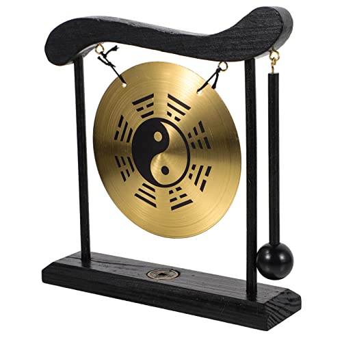 MUSISALY Gong-Verzierung Chinoiserie- Desktop-Gong- Vintage-Dekoration für zu Hause Home-Desktop-Gong Desktop-Tischgong Gong-Schmuck Desktop-Gong für den Haushalt Gongs Holz Black von MUSISALY