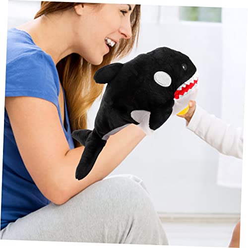 MUSISALY Hai-Marionette Plüsch-wal-Spielzeug Tierische Handpuppe Spielzeug Handpuppe Spielzeug Handpuppe Für Kinder Lernspielzeug Für Kinder Fingerpuppen Für Kinder Pp Baumwolle Black von MUSISALY