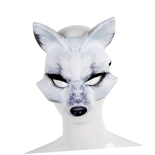 MUSISALY Maske und Tiermaske Cosplay Halbmaske EVA Tiermasken für Halloween Karneval Maskenball Masken Weiß von MUSISALY