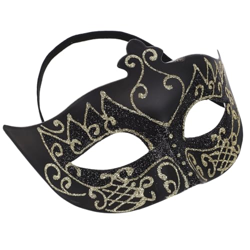 MUSISALY Halloween Party Maske Für Herren Halbmaske Mit Goldener Glitzerfarbe Cosplay Und Kostümzubehör Für Maskerade Und Karneval Ideale Augenmaske Für Halloween Veranstaltungen von MUSISALY