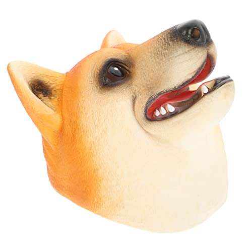 MUSISALY Handpuppe Hundekopf-handschuhspielzeug Plüschtiere Kleines Hundespielzeug Ausgestopfter Hund Hundepuppenspielzeug Mini-kuscheltiere Hundekopfpuppen Themberchaud-plüsch Orange Vinyl von MUSISALY