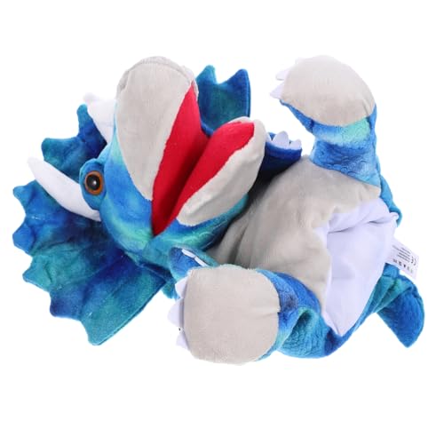 MUSISALY Handpuppe Plüsch Handpuppe Plüschtier Kinderaccessoire Interaktive Handpuppe Marionettenhand Plüsch-Dinosaurier-handpuppe Handpuppenspielzeug Für Kinder Weiche Handpuppe Blue von MUSISALY