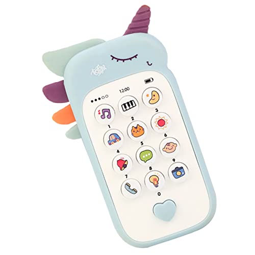 MUSISALY Handy Für Kinder Zahnendes Telefonspielzeug Smartphone Babyphone Handy Kleinkindspielzeug Telefon Für Telefon Für Kinder Puzzle-Spielzeug Sky-Blue Plastik von MUSISALY