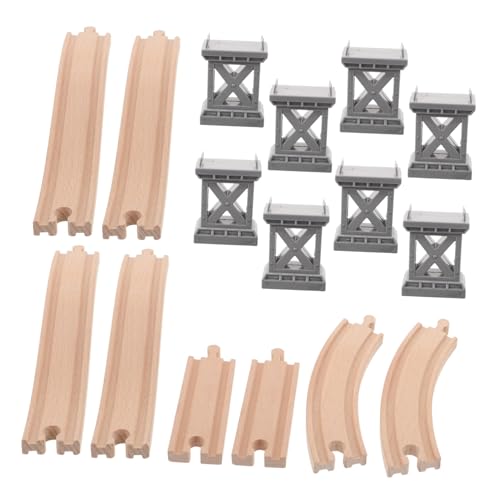 MUSISALY Holz Eisenbahn Zubehör mit Aufwärts Gebogenen Schienen und Brückenpfeilern Realistisches Zugspiel Langlebige Materialien Kreative Erweiterung für Kinderbahn und Spieltisch MUSISALY Holz Eisenbahn Zubehör mit Aufwärts Gebogenen Schienen und Brückenpfeilern Realistisches Zugspiel Langlebige Materialien Kreative Erweiterung für Kinderbahn und Spieltisch von MUSISALY