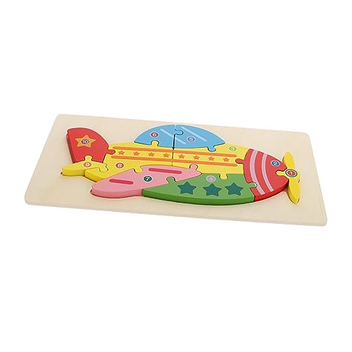 MUSISALY Kognitives dreidimensionales Puzzle Tier Puzzles Kind Wildtier-Puzzle-Kind Kinder entwicklung Kinder rätsel Kid Toys Spielzeug 3D-Flugzeug-Puzzle Flugzeugpuzzle aus Holz hölzern von MUSISALY