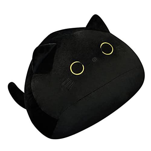 MUSISALY Kopfkissen Hausdekorationen für zu Hause Kuscheltier Körperkissen Kinder Flauschige Kissen Plüschtier Cute Pillow Throw Pillow kreative Katzenpuppe gefüllte Katzenpuppe Stoff Black von MUSISALY