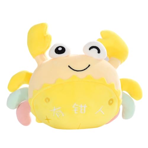 MUSISALY Krabbenpuppe Krabbe Plüschtier Meereslebewesen-spielzeugkrabbe Weiches Krabbenspielzeug Babyschlafspielzeug Kinderpuppe Kriechende Krabbe Kuscheltier Yellow Daunen Baumwolle von MUSISALY