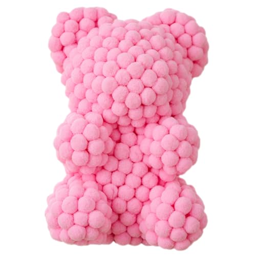 MUSISALY Kugelbär aus Schaumstoff Schaumkugel-Bär- Bärendekor Plüschtier Massenspielzeug Diplombär 2023 Animal Figures kuschelbären Schaumstoffball-Bärfigur Bärenstatue Flanell Rosa von MUSISALY