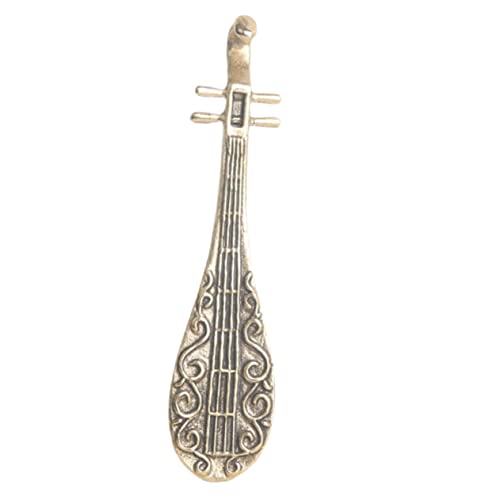 MUSISALY Laute Aus Messing Miniatur-pipa-Musikinstrument Gitarren-kapodaster Desktop- Bürodekoration Chinesische Gitarre Pipa-Musikinstrument-dekormodell Die Büroeinrichtung Golden von MUSISALY