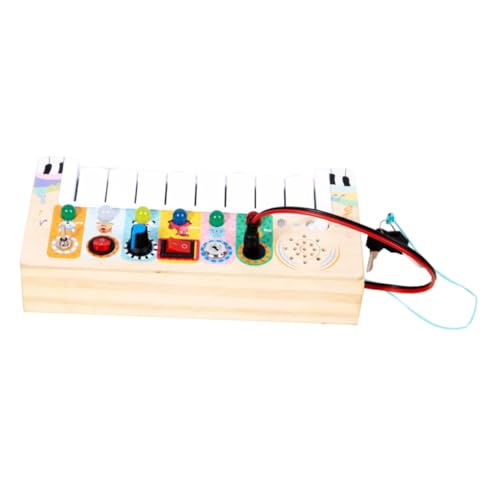 MUSISALY Led-Busy-Board Musikspielzeug Kinderaccessoire Elektrisches Kinderspielzeug Verschleißfestes Spielzeug Interessantes Kinderspielzeug Interessantes Spielzeug Haushalt Holz von MUSISALY