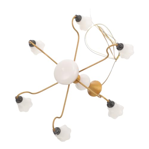 MUSISALY Mikro-Landschaftsornamentlicht Puppenhaus-Deckenlampe Landschaftslichter Handwerk Puppenhaus-Kronleuchter kleine Deckenlampen Modelle von Deckenlampen Miniaturlampe Metall Golden von MUSISALY