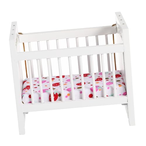 MUSISALY Miniatur Babybett Dekorative Mini öbel Für Puppenhaus Weißes Design Ideal Als Und Für Kreative Kinderzimmergestaltung Mini Crib Modell von MUSISALY