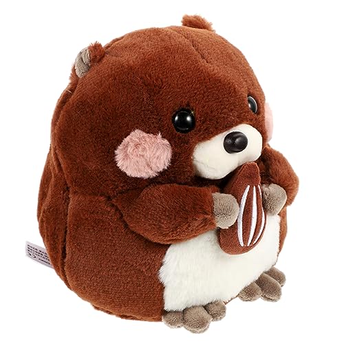 MUSISALY Murmeltier-Puppe Kinderpuppenspielzeug Murmeltier Puppe Spielzeug Geburtstagsgeschenk für Kinder ausgestopfte Babypuppe Plüschtier Plüschpuppen Mädchen Puppe PP Baumwolle Brown von MUSISALY