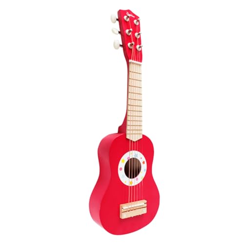 MUSISALY Musikinstrument Spielzeug Mini-Ukulele Mini-Spielzeug Mini-Gitarre Kinder-Ukulele Kinder holzspielzeug Spielzeug Gitarre für Kinder simulierte Gitarre Akustikgitarre Hölzern rot von MUSISALY