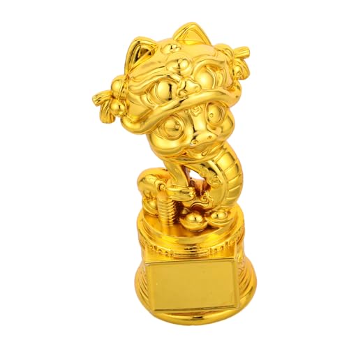 MUSISALY Neujahrstrophäe Auszeichnungen Und Trophäen Desktop-schlangenstatue Chinesische Tierkreiszeichen-schlangenstatue Schlangenstatue-trophäe Schlangen-trophäendekorationen Harz Golden von MUSISALY