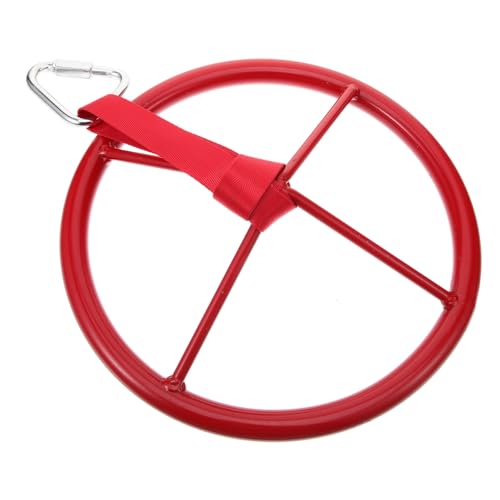 MUSISALY Ninja-Rad Trainieren Trainingsrad Für Kinder Übungs-hängering Indoor-Ring Für Kinder Zubehör Für Outdoor-spielplätze Kinderaccessoire Outdoor-hängering Trainingsgriff Rot Eisen von MUSISALY