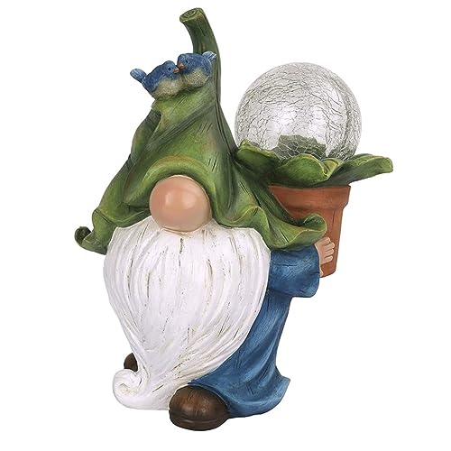 MUSISALY Ornamente Aus Harz Lichtbetriebene Figurenstatuen Desktop-Ornament-licht GNOME Solarstatue Licht Gnom Solarlicht Garten Statuen Im Freien Gnomenfiguren Solarleuchten Figur Lampe von MUSISALY