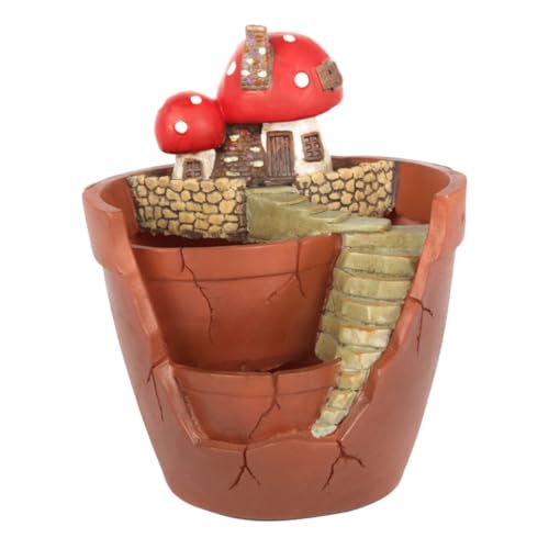 MUSISALY Pilz Dekor dekorative Pflanzgefäße Zuhause Pilzhaus Blumentopf Mini-Töpfe Kaktus-Töpfe Bonsai Wohnzimmer Dekoration Living Room Decoration Pilzhaus Handwerk Harzpilzhaus rot von MUSISALY