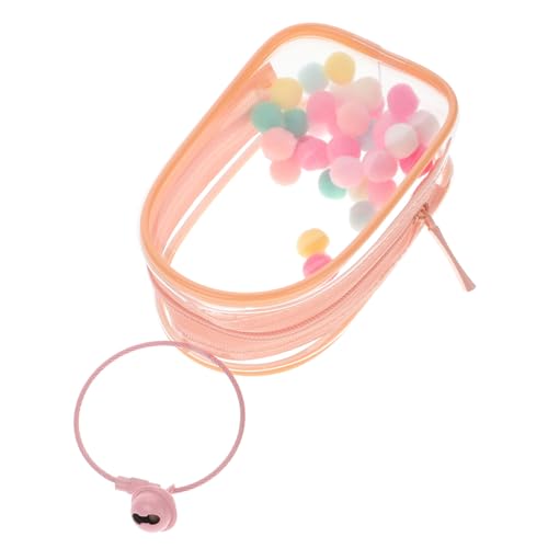 MUSISALY Puppenausflugstasche puppenzubehör Puppen Ausstellungstasche Figurenvitrine Mini-Taschen-Schlüsselanhänger Makeup Tasche Mini-Beutel Klarsichtvitrine für Figuren PVC Rosa von MUSISALY