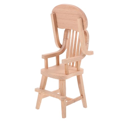 MUSISALY Puppenhochstuhl Puppen Stuhl Puppenhausmöbel Für Kinderspielzeug Bastelzeug Highchairs Jucarii Pentru Copii Kid Toys Dekorativer Miniatur-hochstuhl -Miniatur-Stuhl Miniaturmöbel Hölzern von MUSISALY