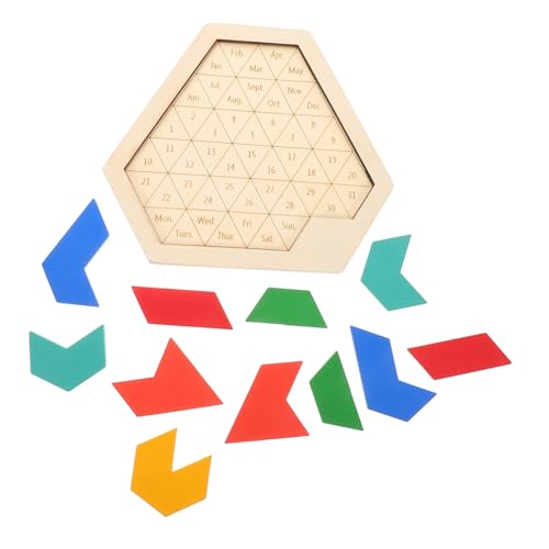 MUSISALY Puzzle Für Sensorisches Hölzernes Hexagon-Puzzle Gehirnrätsel Für Erwachsene Hölzerne Regenbogenblöcke Logikrätsel Für Lernspielzeug Puzzlespiel Holz von MUSISALY