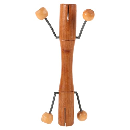 MUSISALY Schlaginstrument aus Holz Disc-Untersetzer Schließfachfelsen Holz Schlaginstrument Kinderschlaginstrument Kinderinstrument mit Stock Musikalisches Trainingsgerät Metall Khaki von MUSISALY