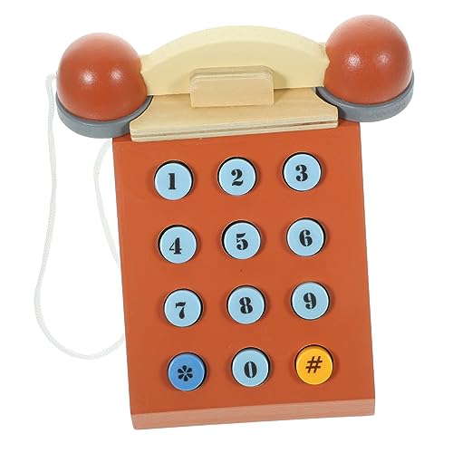 MUSISALY Holzspielzeug Telefon Für Retro Telefonspielzeug Aus Pädagogisches Lernspielzeug Für Vorschulkinder Interaktives Zur Der Intelligenz Und Zahlenerkennung von MUSISALY