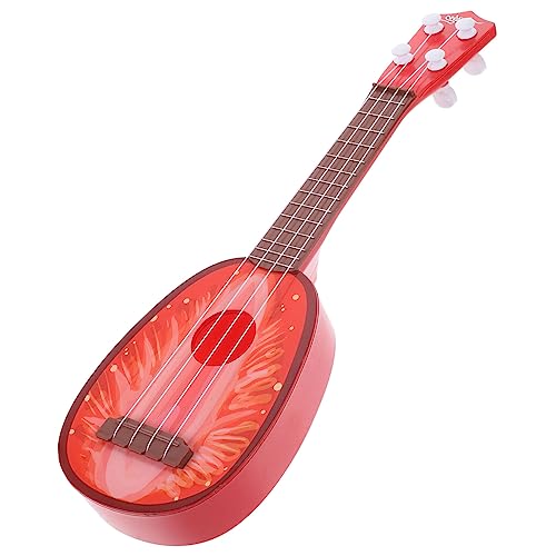 MUSISALY Simulierte Früchte Mini Gitarre Ukulele Spielbares Ukulele Instrument Pädagogisches Kinderspiel Erdbeerfarbe Niedliches Ukulele Spielzeug Konzert Ukulele Kinderspielzeug von MUSISALY