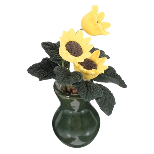 MUSISALY Sonnenblumenornamente kunstpflanze kunstplflanze Artificial sztuczne kwiaty Micro Plants Dekoration Spielzeug Sonnenblumen deko Mini-Topfblume kleine Topfpflanze Ton von MUSISALY