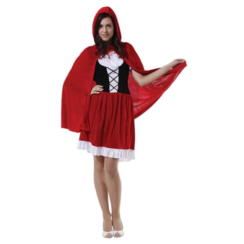 MUWO Damen Kostüm-Set MIESEPETER - Rotkäppchen & Krankenschwester, 100% Polyester, inkl. Kleid & Kopfbedeckung, reguläre Passform- ideal für Karneval & Volksfeste (Rotkäppchen, L/XL) von MUWO