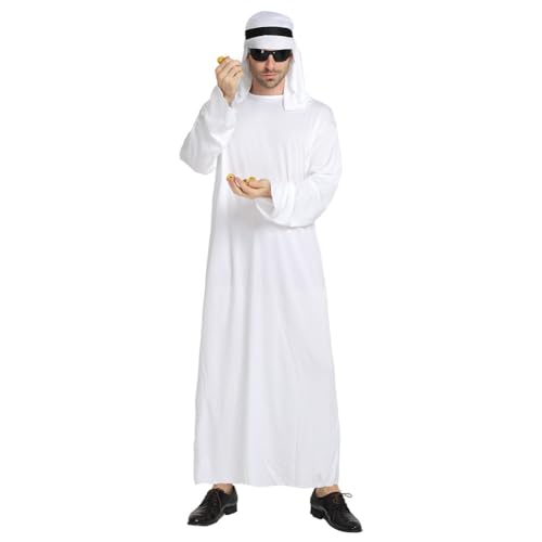 MUWO Themen Kostüm-Set MIESEPETER: Pirat, Gefängnisinsasse, Arabischer Scheich – 100% Polyester, Langarm, Lockere Passform, Ideal für Karneval und Volksfeste (Arabischer Scheich, 2XL/3XL) von MUWO