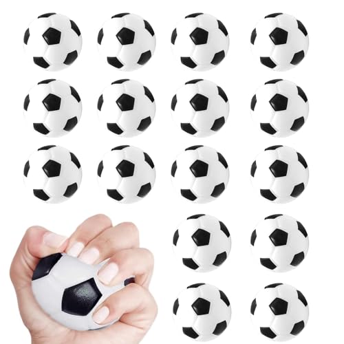 DINGFENG 12 Stück 4cm Anti-Stress Mini-Fußbälle, Weiche Schaumstoff Stressabbau-Bälle für Kinder & Erwachsene, Fußball Druckbälle zur Angstreduzierung, Sportspiele & Partyzubehör (Schwarz/Weiß) von MUYAPAY